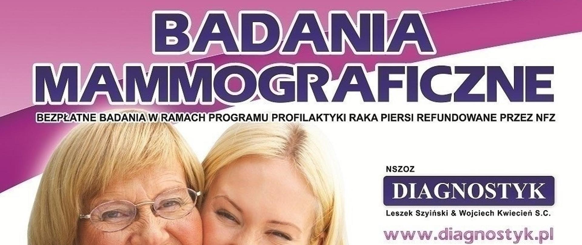 Plakat badania mammograficzne 13.05.2022