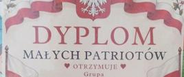 Dyplom małych patriotów grupy Jeżyki