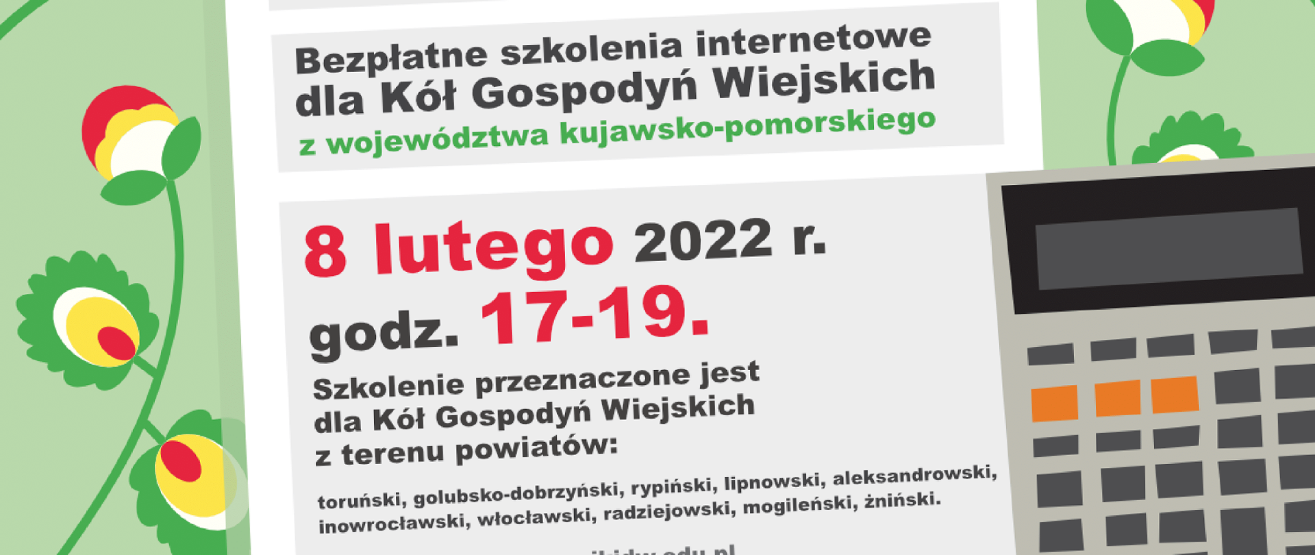informacja o szkoleniach dla Kół Gospodyń wiejskich - plakat