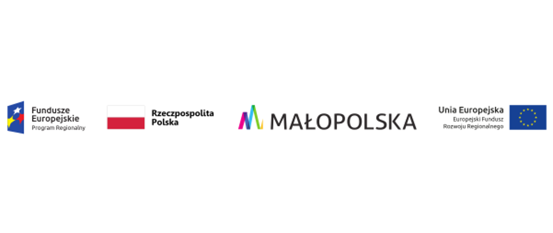 Logotypy: Fundusze Europejskie, Rzeczpospolita Polska, Małopolska, Europejski Fundusz Rozwoju Regionalnego