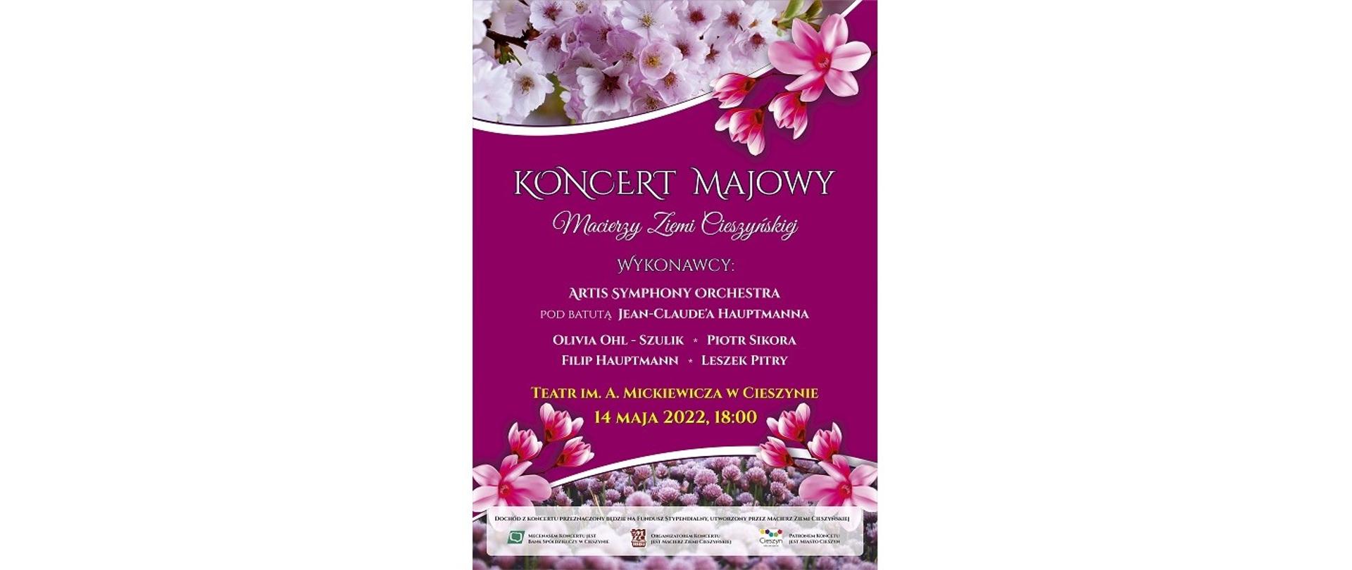 Koncert Majowy Macierzy Ziemi Cieszyńskiej. 14 maja 2022 roku, godzina 18.00. Teatr im. A. Mickiewicza w Cieszynie. 