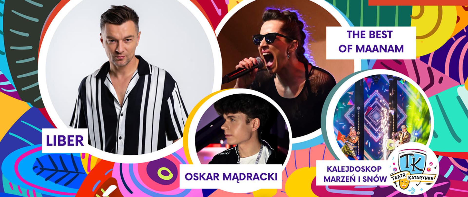 Plakat wydarzenia – fotografie wykonawców muzycznych, harmonogram, logotypy sponsorów i organizatorów