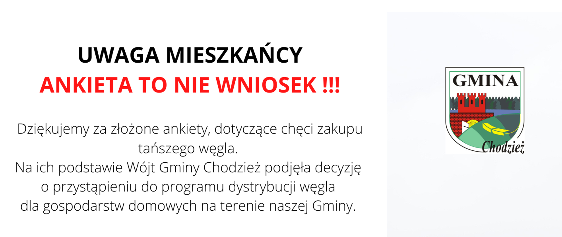 Informacja o wnioskach na zakup węgla