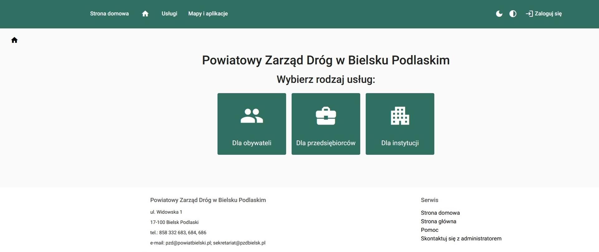 Platforma e-usług administracji publicznej Powiatowego Zarządu Dróg w Bielsku Podlaskim