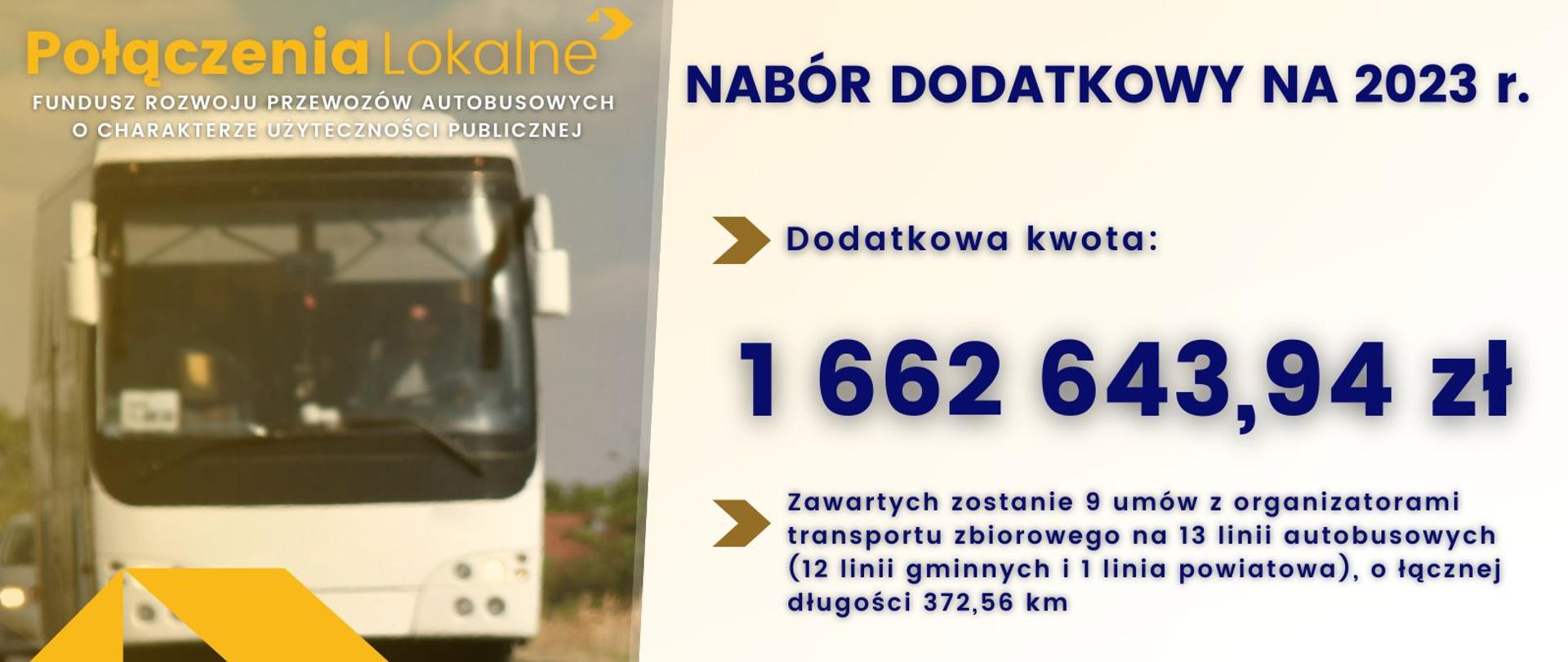 Plansza informacyjna w lewej części biały autokar po prawej tekst 