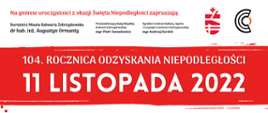 Plakat informujący o uroczystościach 11 listopada 