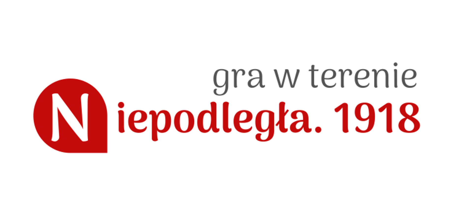 Plansza - na białym tle napis - Niepodległa. 1918 – gra terenowa dla mieszkańców 
