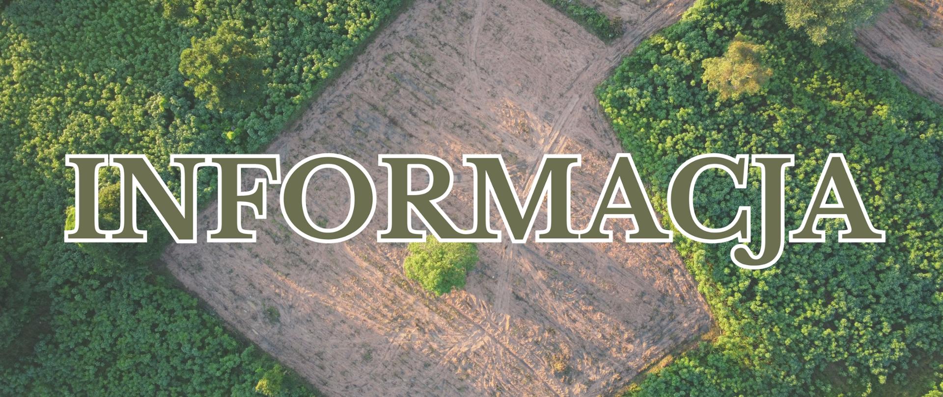 Napis informacja na zielonym tle 