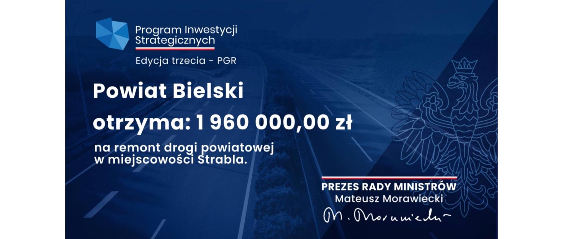 Symboliczny czek dla Powiatu Bielskiego 