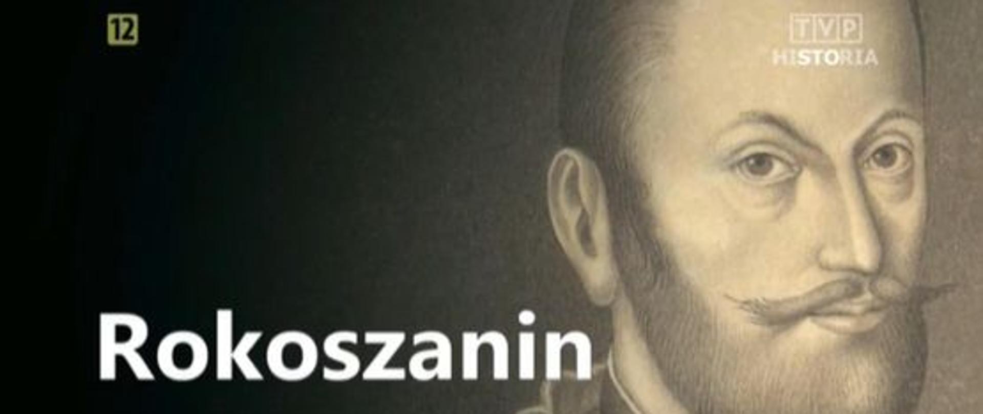 Rycina obrazująca Mikołaja Zebrzydowskiego w lewej części tekst "Rycina opowieść o Mikołaju Zebrzydowskim"