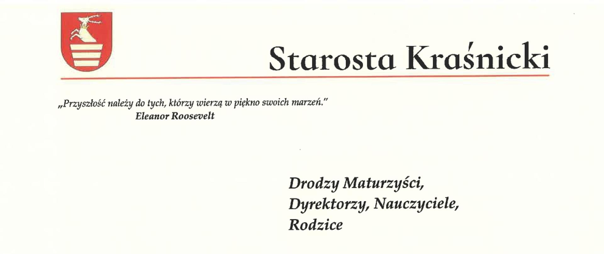 Na zdjęciu znajduję się list na zakończenie roku szkolnego dla Maturzystów 