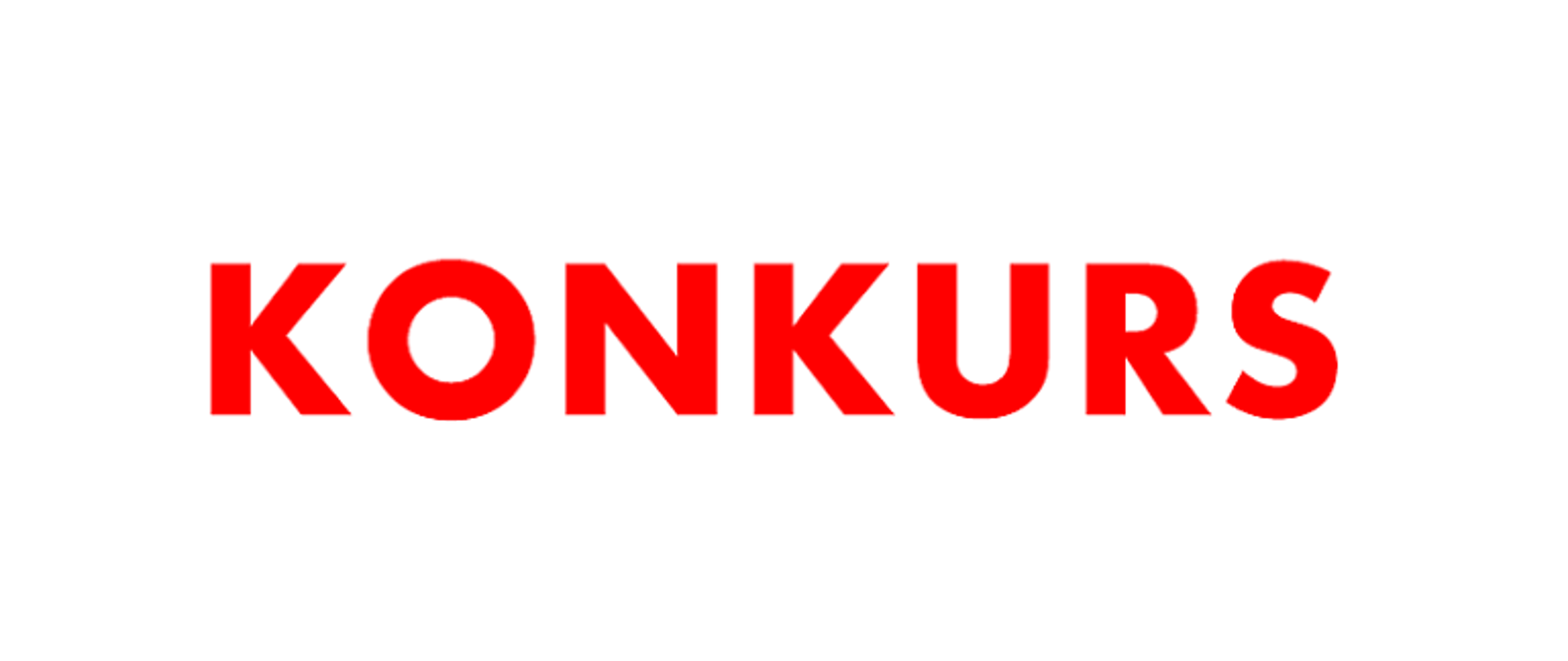 Napis konkurs na białym tle