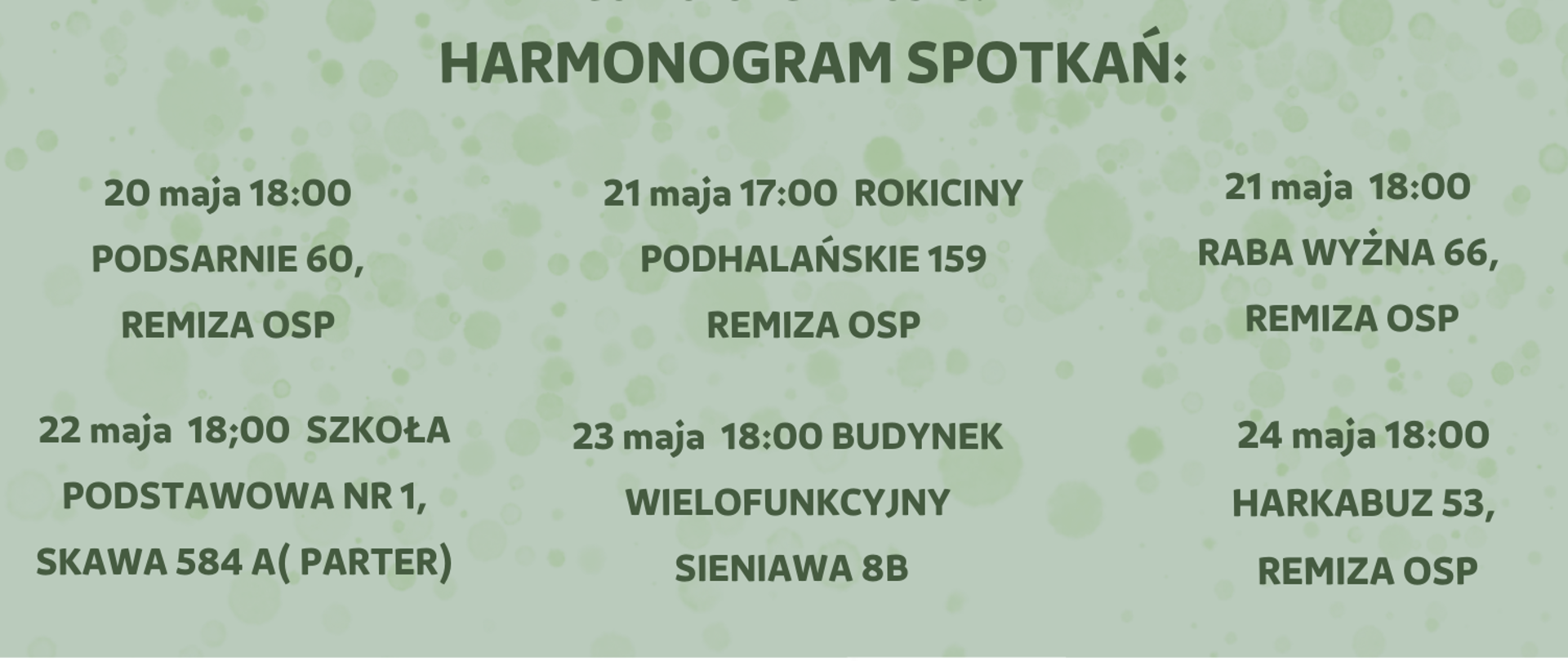 Plakat informujący o spotkaniach z operatorem mobilnym