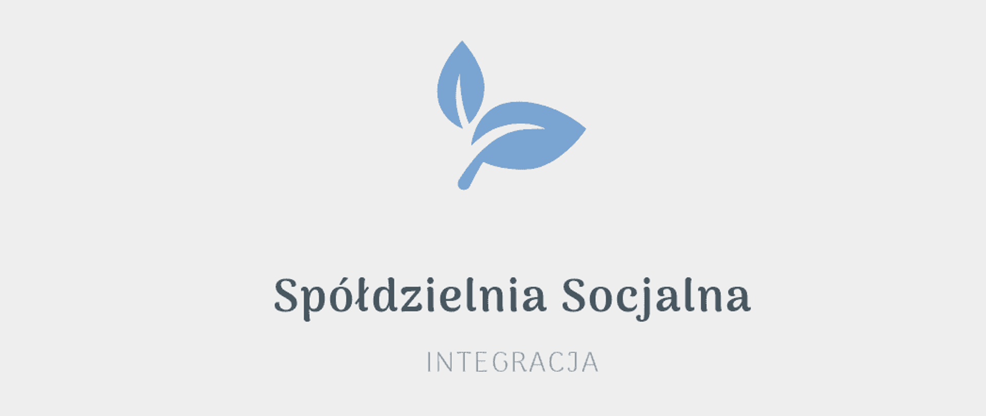Dwa nieniskie listki i napis pod nim Spółdzielnia Socjalna Integracja