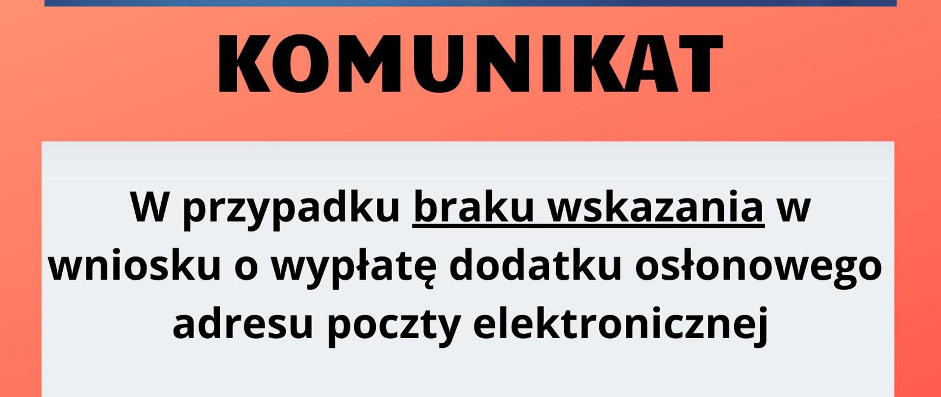 Informacja dot. dodatek osłonowy