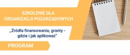 Program NGO. Na plakacie znajdują się kolejno:
Łukasz Smółka - Marszałek Województwa Małopolskie
Marta Malec-Lech - Członek Zarządu Województwa Małopolskiego
Szkolenie Dla Organizacji Pozarządowych
"Źródła finansowania, granty - gdzie i jak aplikować"
Godziny: 14:30 do 15:00 - Rejestracja uczestników
15:00 do 15:10 - Otwarcie spotkania przez Zarząd Województwa Małopolskiego
15:10 do 15:40 - Od Programu do działania - możliwości współpracy z Województwem Małopolskim w 2026 roku
15:40 do 16:45 - Małe granty bez tajemnic - praktyczny przewodnik dla NGO
16:45 do 17:15 - Przerwa obiadowa
17:15 do 17:45 - Małe granty bez tajemnic - praktyczny przewodnik dla NGO część 2
17:45 do 18:15 - Dotacja - od umowy do sprawozdania