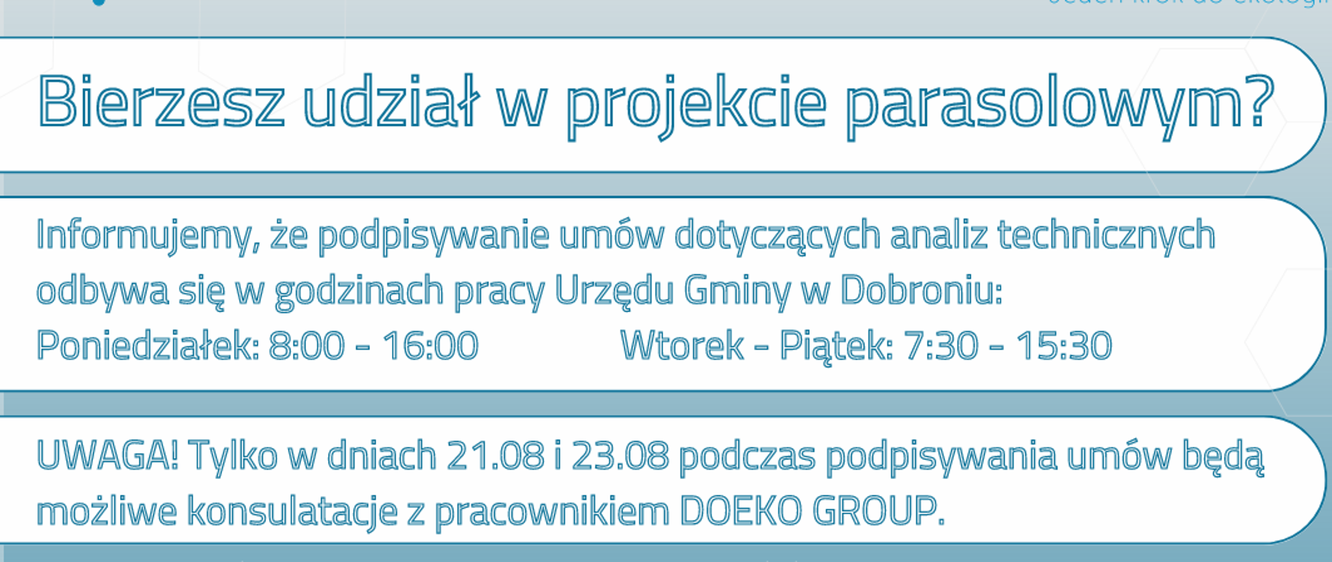 Informacja - instalacje fotowoltaiczne i magazyny energii
