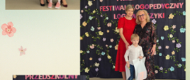 Dyrekcja i logopeda pozują do zdjęcia z dziećmi - laureatami konkursu