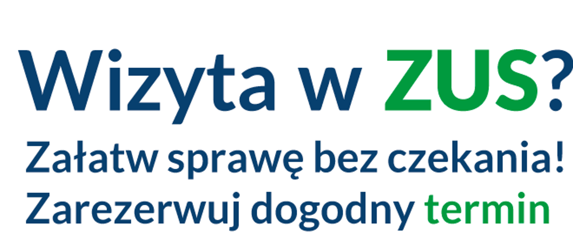 Plakat informacyjny ZUS zachęcający do rezerwacji wizyty: możliwość wyboru daty i godziny, e-wizyty (wideorozmowa) lub wizyty stacjonarnej rezerwowanej online, telefonicznie albo w placówce. Po prawej stronie kod QR z napisem „Zarezerwuj wizytę w ZUS”. Informacja, że można zmienić lub odwołać termin oraz że osoby bez rezerwacji również zostaną obsłużone. Na dole adres strony z szczegółami.