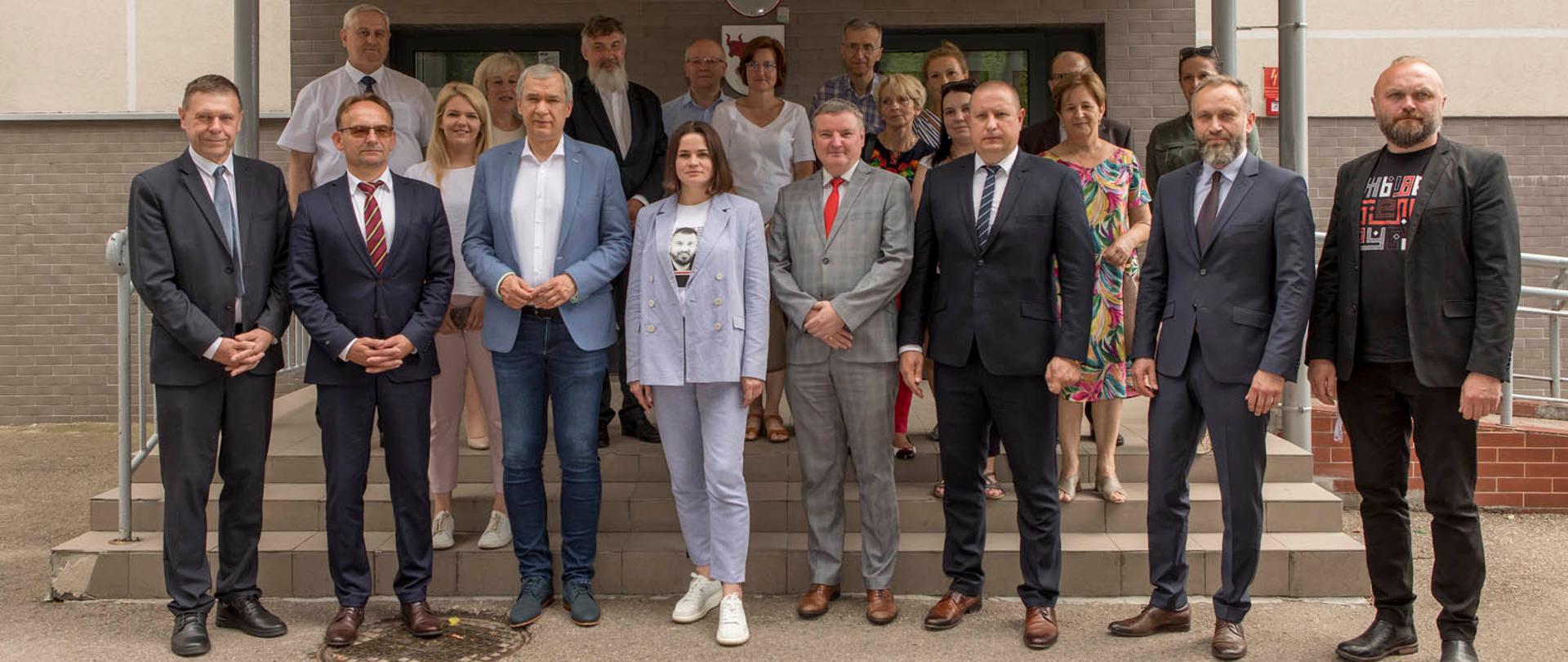 Swiatłana Cichanouska - liderka opozycji białoruskiej na spotkaniu z przedstawicielami tutejszej mniejszości w Bielsku Podlaskim