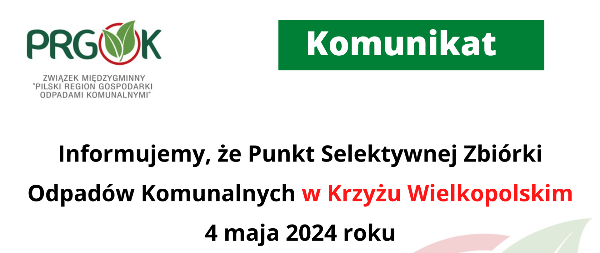 PSZOK nieczynny
