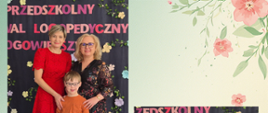 Dyrekcja i logopeda pozują do zdjęcia z dziećmi - laureatami konkursu