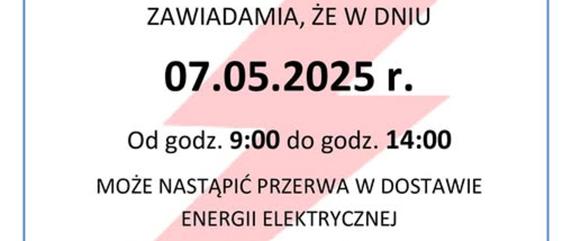 Możliwa przerwa w dostawie prądu w Puczniewie