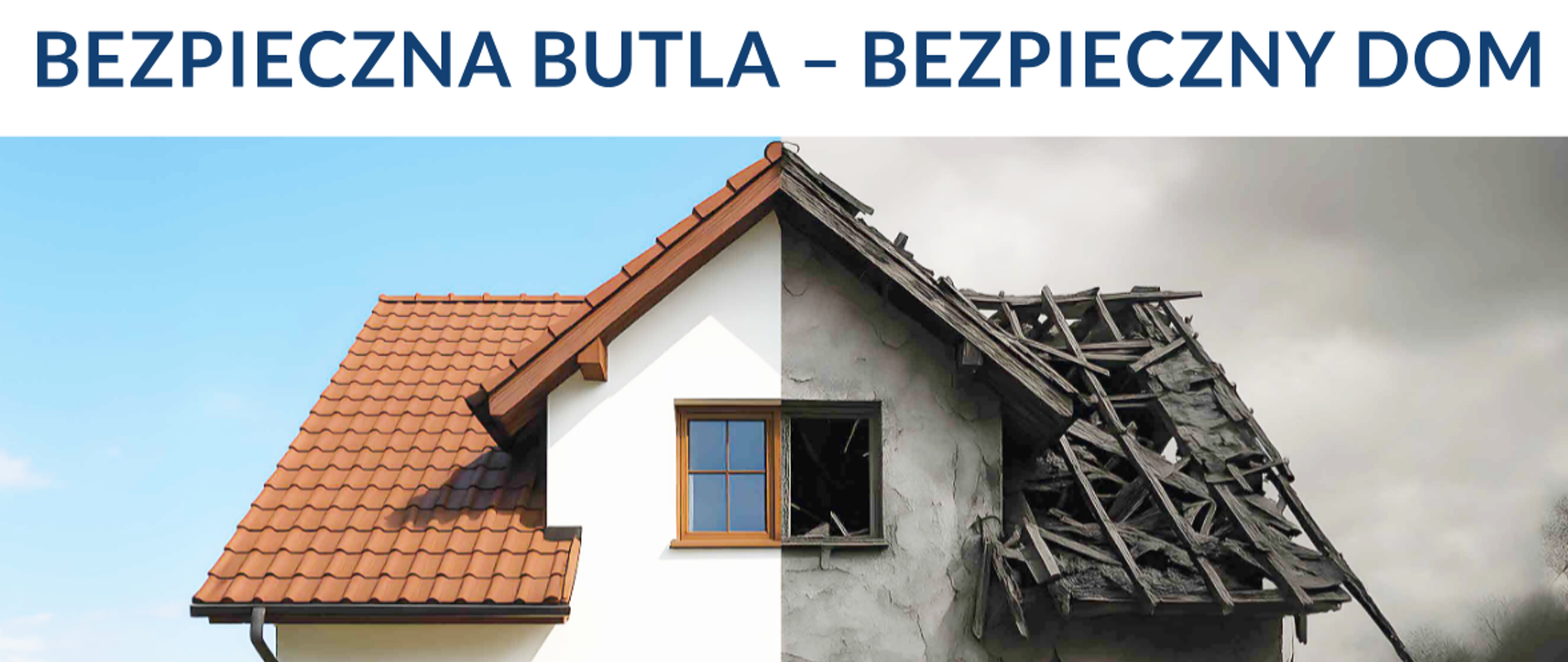 Plakat z kampanii bezpieczna butla - bezpieczny dom. 