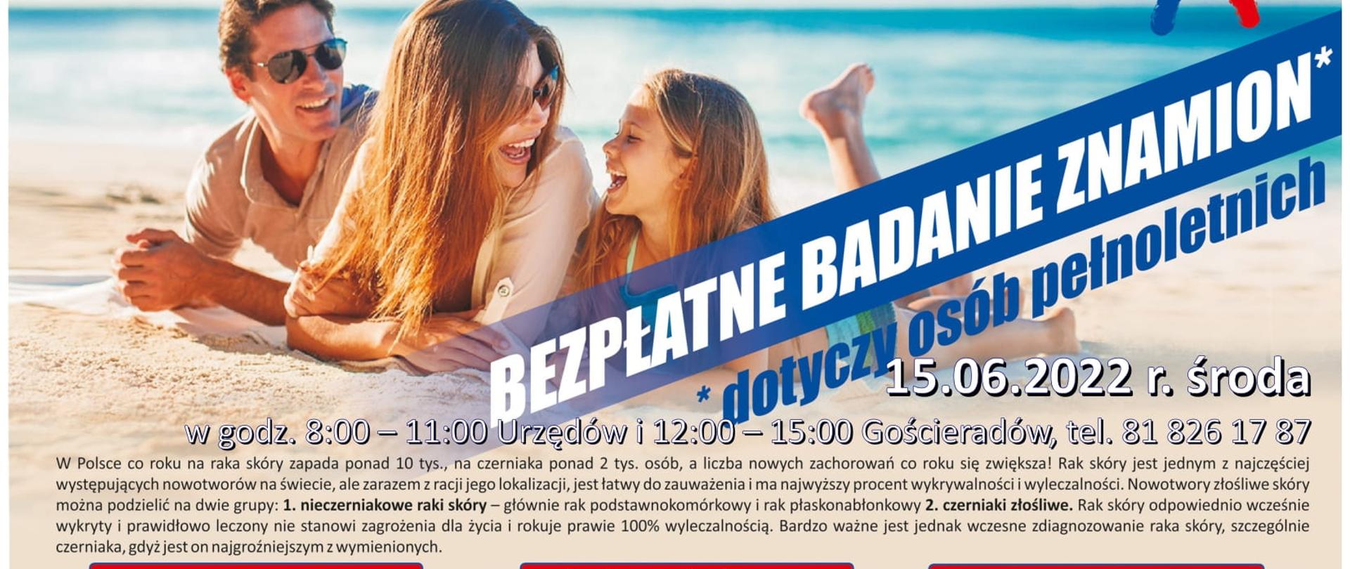 Bezpłatne badanie znamion - plakat informacyjny 