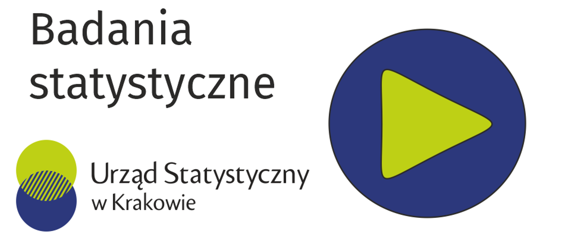 Logo Urzędu Statystycznego w Krakowie, symbol zielonego trójkąta wpisanego w granatowe koło
