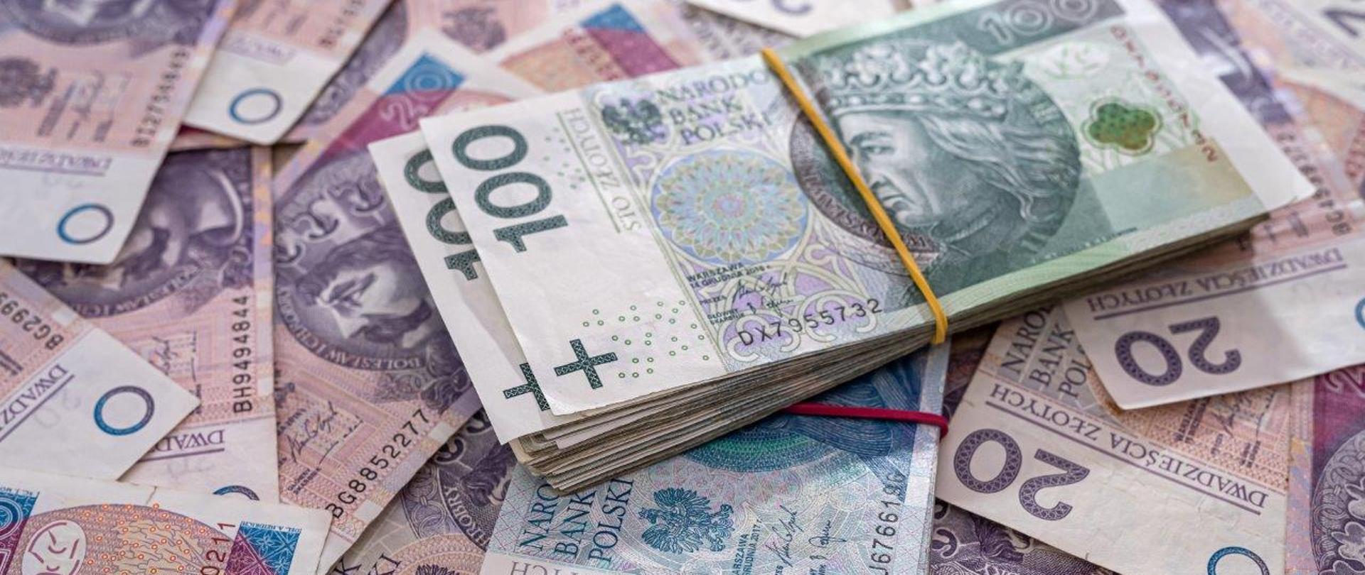 banknoty, 100 zł, 20 zł