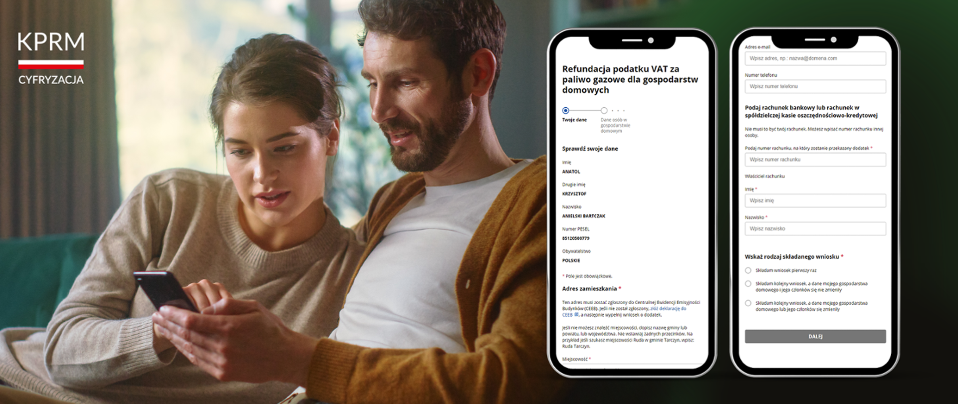 Dwoje ludzi patrzących w telefon. Dwa ekrany telefonów komoowych