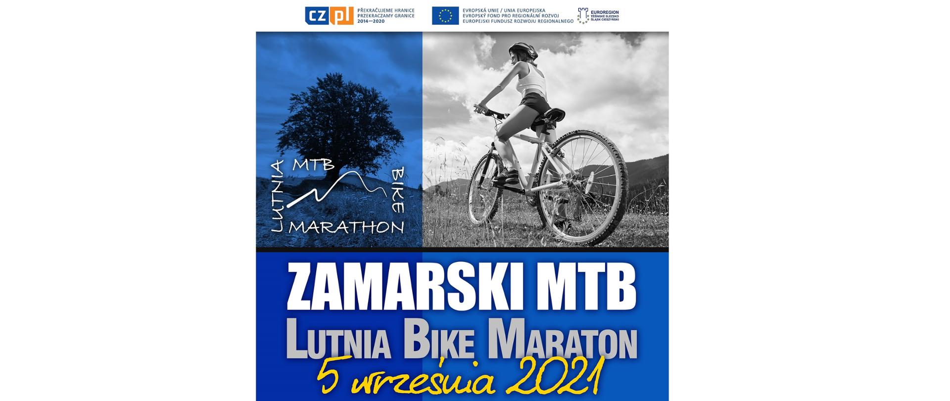 Plakat imprezy „Zamarski MTB. Lutnia Bike Marathon 2021”