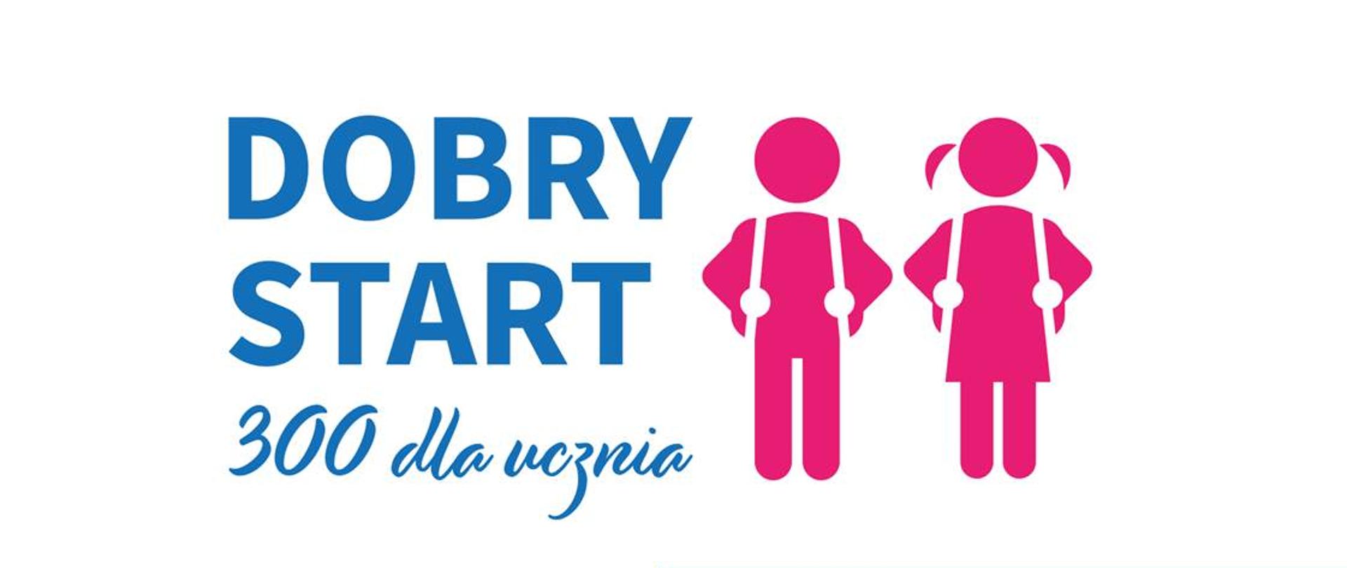 Niebieski napis Dobry start 300 dla ucznia. Na prawo różowe postacie chłopca i dziewczynki trzymające szelki od plecaków.
Poniżej tekst: Od 1 lipca 2021r. wniosek o świadczenie Dobry start 300+ dla ucznia możesz złożyć tylko elektronicznie: Na platformie Usług Elektronicznych PUE ZUS www.zus.pl
przez bankowość elektroniczną
na portalu empatia.mpips.gov.pl
Jeśli nie masz profilu PUE przyjdź na spotkanie z ekspertem ZUS, który założy go za Ciebie.
Zapraszamy termin 4 sierpnia 2021 roku godz. 9:00-14:00, miejsce: Urząd Gminy Zabrodzie ul. Wł. St. Reymonta 51 sala konferencyjna 1 piętro.