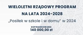 Plakat WIELOLETNI RZĄDOWY PROGRAM NA LATA 2024-2028 „Posiłek w szkole i w domu” w 2024