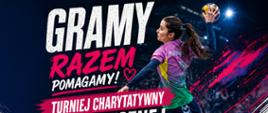 Plakat promujący charytatywny turniej piłki ręcznej kobiet Masters pod hasłem „Gramy razem - pomagamy”. Na grafice widoczna jest zawodniczka wykonująca rzut piłką oraz zdjęcie chłopca, dla którego organizowana jest zbiórka. W wydarzeniu wezmą udział trzy drużyny: WHT KKS Włókniarz Konstantynów Łódzki, LHK Kozłowianki Handball oraz UKS Salus Przedecz. Turniej odbędzie się 13 czerwca 2026 roku o godz. 10:00 w Klubie Sportowym Włókniarz przy placu Wolności 60 w Konstantynowie Łódzkim. Wydarzenie objęte jest Honorowym Patronatem Burmistrza Konstantynowa Łódzkiego. Celem turnieju jest wsparcie Franka, chłopca chorującego na dystrofię mięśniową Duchenne’a (DMD). Na dole plakatu znajdują się logotypy partnerów i sponsorów wydarzenia.