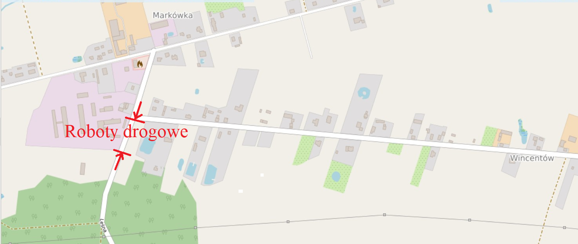 Roboty droga DP nr 4912E Markówka