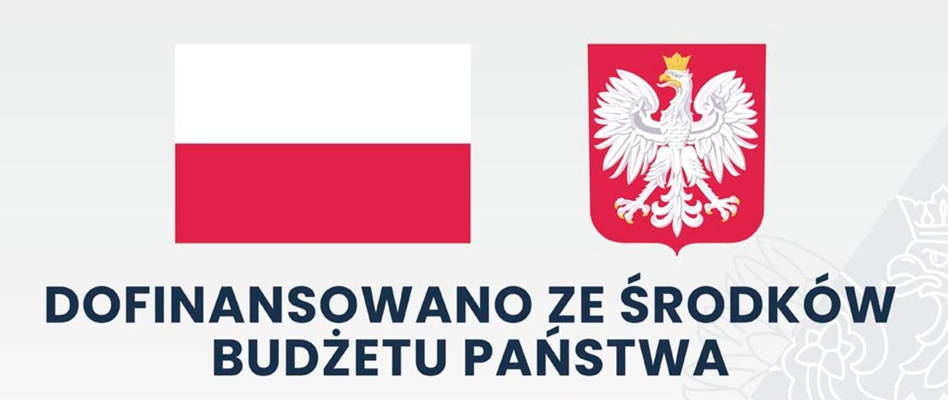 Tablica informacyjna projektu z nazwą zadania, wartością dofinansowania, logotypy