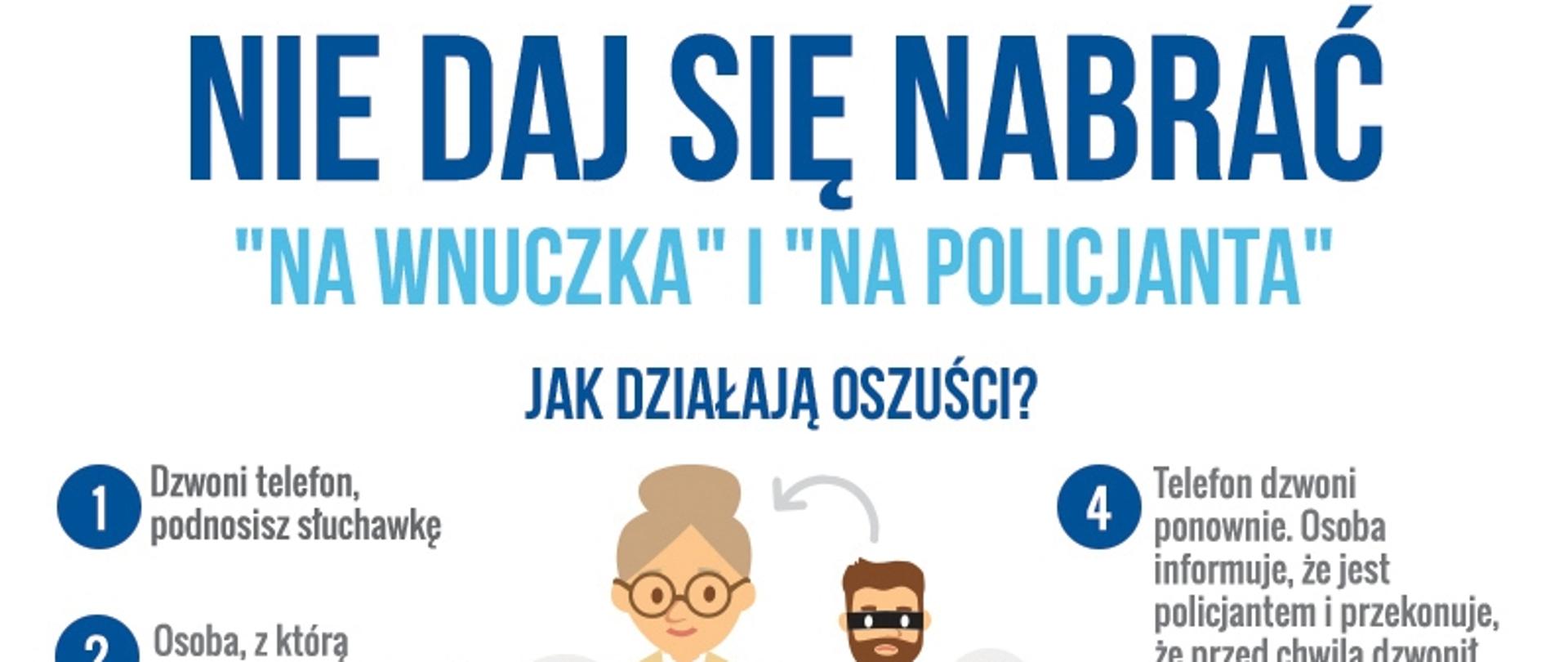Plakat "Nie daj się nabrać na wnuczka i na policjanta" 