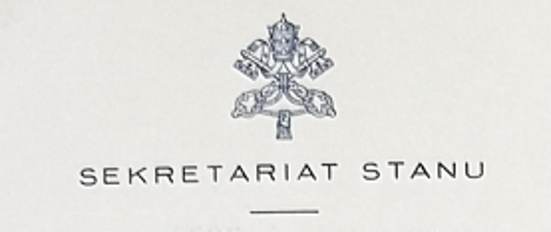 Skan listu z Watykanu, podpisanego przez Mons. Roberto Campisi