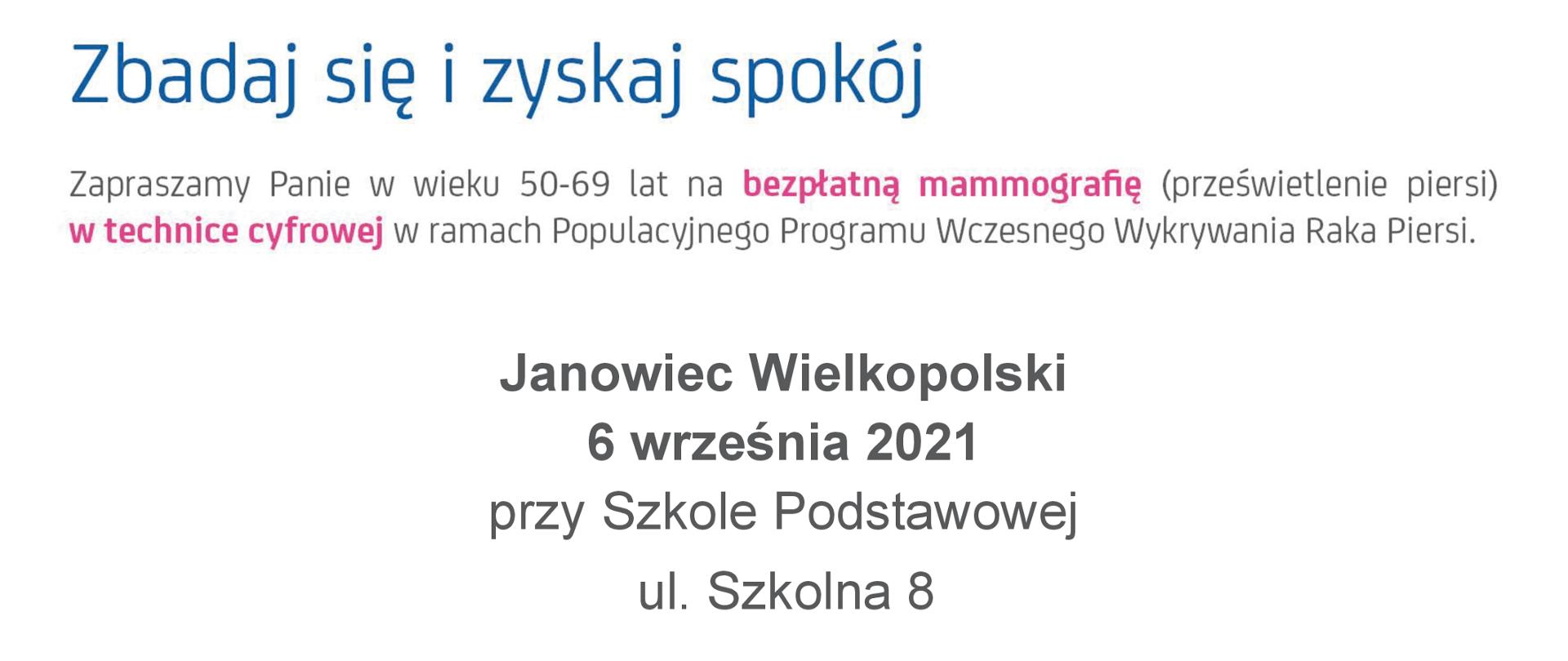bezpłatna mammografia w mobilnej pracowni mammograficznej LUX MED we wrześniu- plakat