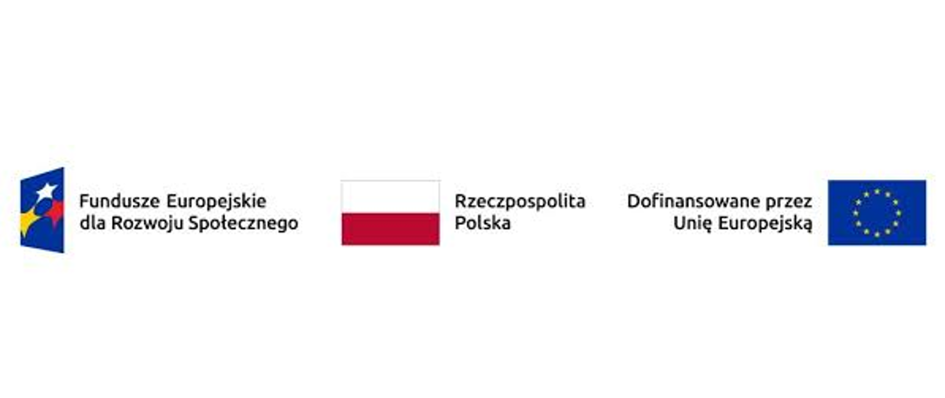Znak programów z Funduszy Europejskich dla Rozwoju Społecznego. Od lewej loga: Fundusze Europejskie dla Rozwoju Społecznego, Rzeczpospolita Polska, Dofinansowane przez Unię Europejską
