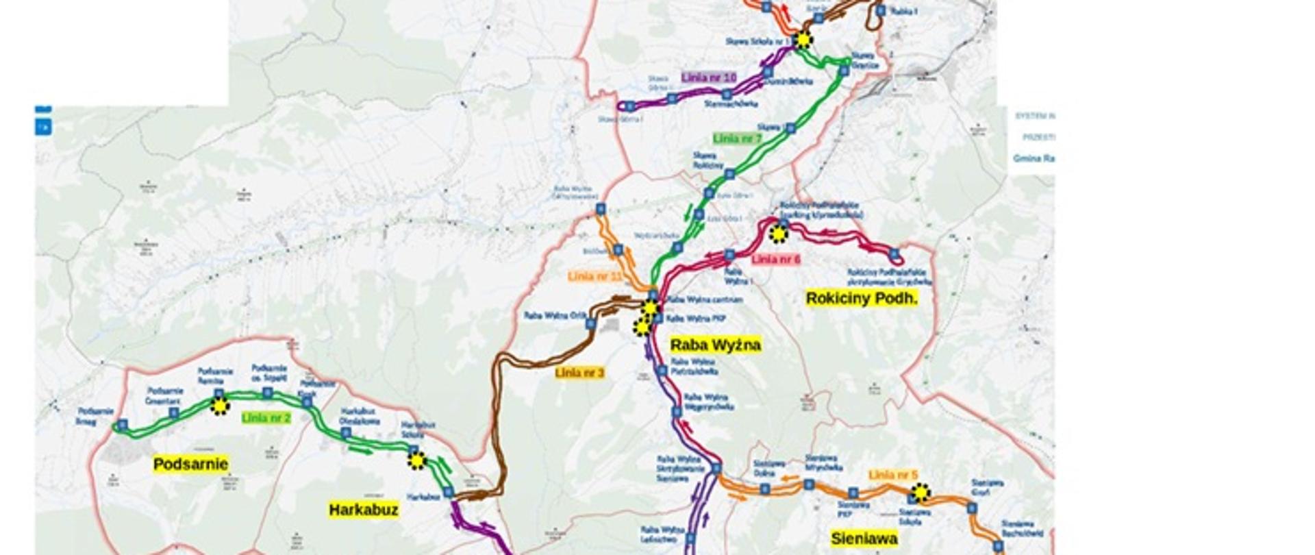 Mapa tras komunikacyjnych do lokali wyborczych 2025 