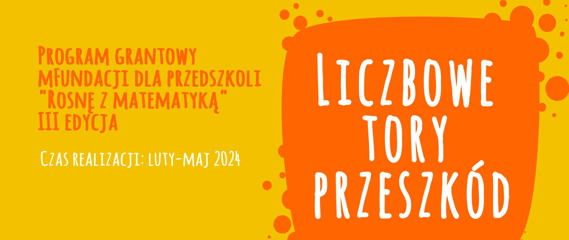 Liczbowe tory przeszkód. Program grantowy mFundacji dla przedszkoli "Rosnę z matematyką". Czas realizacji: luty-maj 2024. Grupy przedszkolne w Szkole Podstawowej nr 5 w Konstantynowie Łódzkim, rodzice i dziadkowie dzieci, chętne przedszkola z Konstantynowa Łódzkiego, nauczyciele edukacji przedszkolnej i wczesnoszkolnej w Szkole Podstawowe nr 5 w Konstantynowie Łódzkim.
Szkoła Podstawowa nr 5 w Konstantynowie Łódzkim 95-050 Konstantynów Łódzki, ul. Sadowa 5/7. Plakat jest żółty, na którym są kaczki i liczby. Znajduje się logo mFundacji