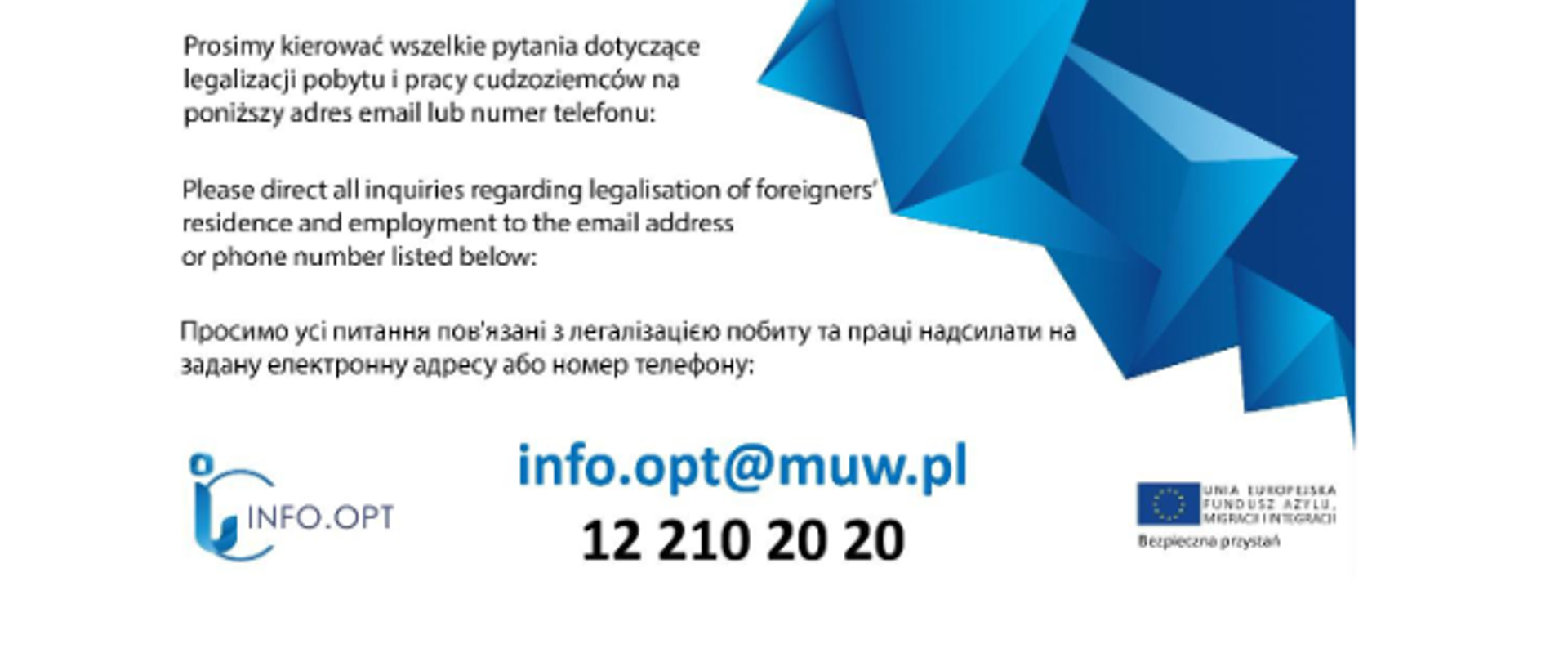 Plansza - Informacja w sprawach legalizacji pobytu 