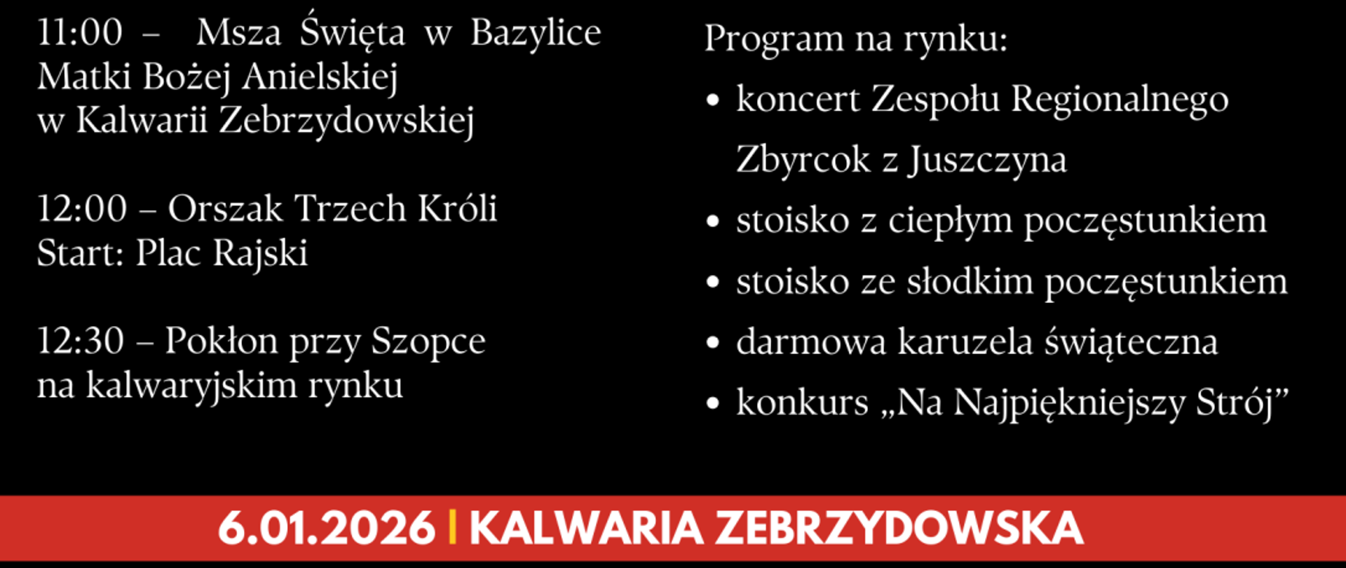 Rozpisany harmonogram Orszaku Trzech Króli