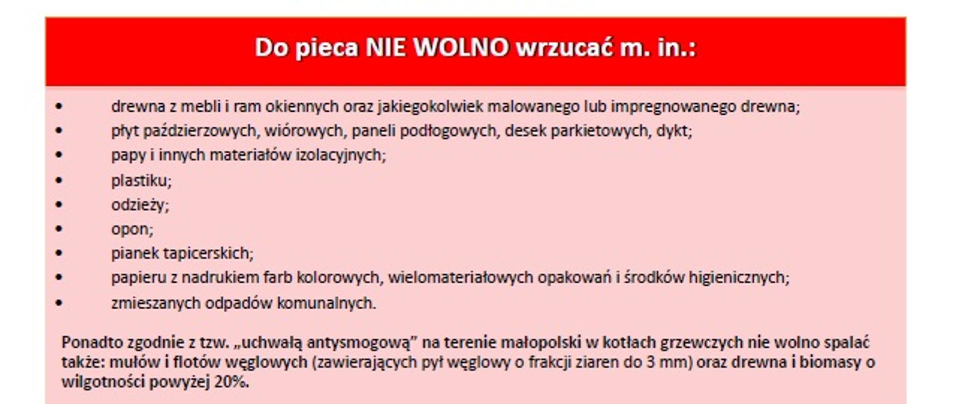Plakat informacyjno-edukacyjny o zakazie spalania odpadów. Wójt Gminy Raba Wyżna przypomina, że na terenie gminy obowiązuje ustawowy ZAKAZ SPALANIA ODPADÓW na nieruchomościach oraz w piecach domowych. Palenie śmieci w piecu to wykroczenie! 