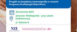 LUX MED Diagnostyka zaprasza na bezpłatne badania mammograficzne dla Pań w wieku 50-69 lat finansowane przez NFZ w ramach Programu Profilaktyki Raka Piersi. Badania można wykonać w dowolnej lokalizacji, niezależnie od miejsca zamieszkania i bez skierowania lekarskiego. 