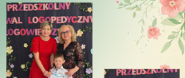 Dyrekcja i logopeda pozują do zdjęcia z dziećmi - laureatami konkursu
