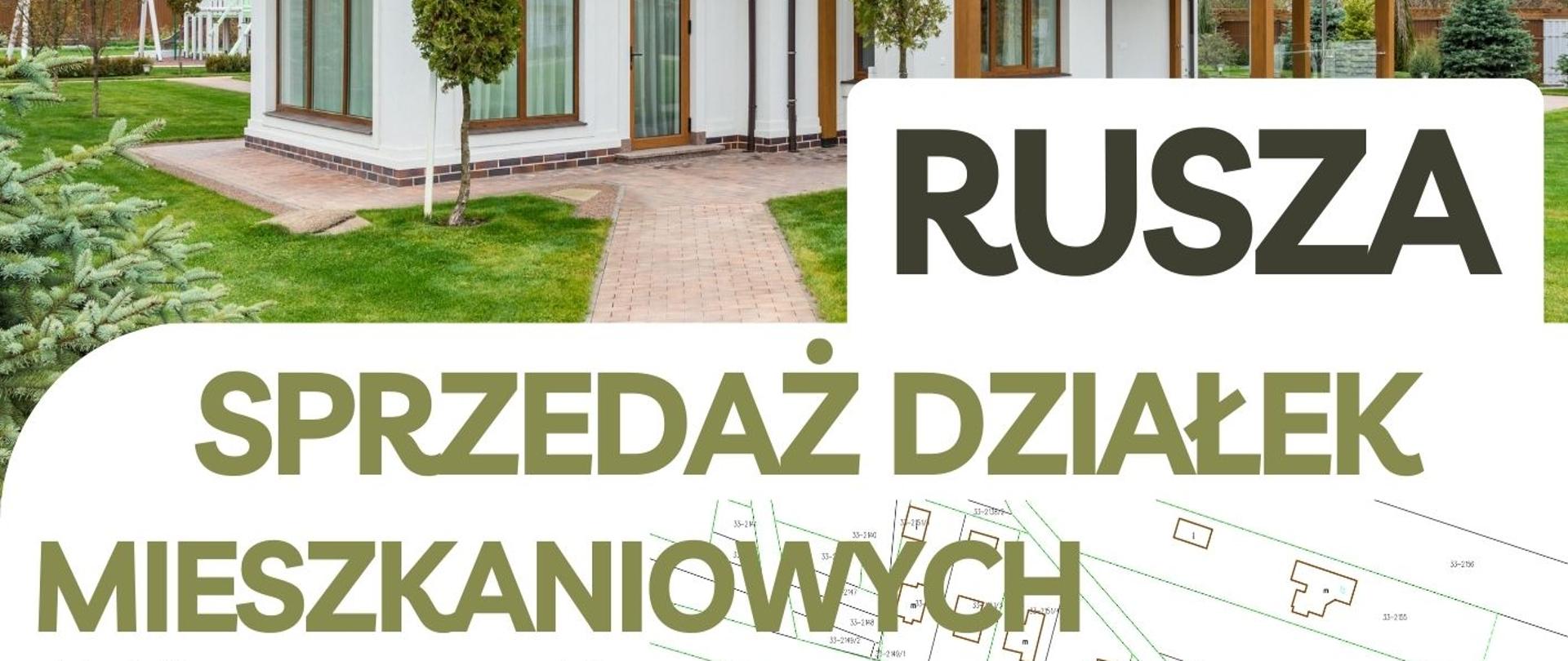 Plakat na górze, którego jest dom. Poniżej tekst: Rusza sprzedaż działek mieszkaniowych
Już wkrótce rozpoczynamy sprzedaż pierwszych działek mieszkaniowych położonych w niezwykle atrakcyjnej lokalizacji – pomiędzy Starym Miastem a Przychojcem. To spokojna, zielona okolica z szybkim dojazdem do centrum – idealna dla rodzin i osób ceniących ciszę, przestrzeń i komfort codziennego życia.
Szczegóły :·https://uglezajsk.bip.gov.pl/sprzedaz-nieruchomosci/wykaz-nieruchomosci-przeznaczonych-do-sprzedazy-stare-miasto-dzialki-budowlane.html
Poniżej herb oraz napis Urząd Gminy Leżajsk , ul. Łukasza Opalińskiego 2, tel. 17 240 6246